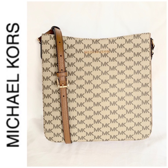 NWT authentic MK monogram messenger bag tan acorn - Picture 4 of 7